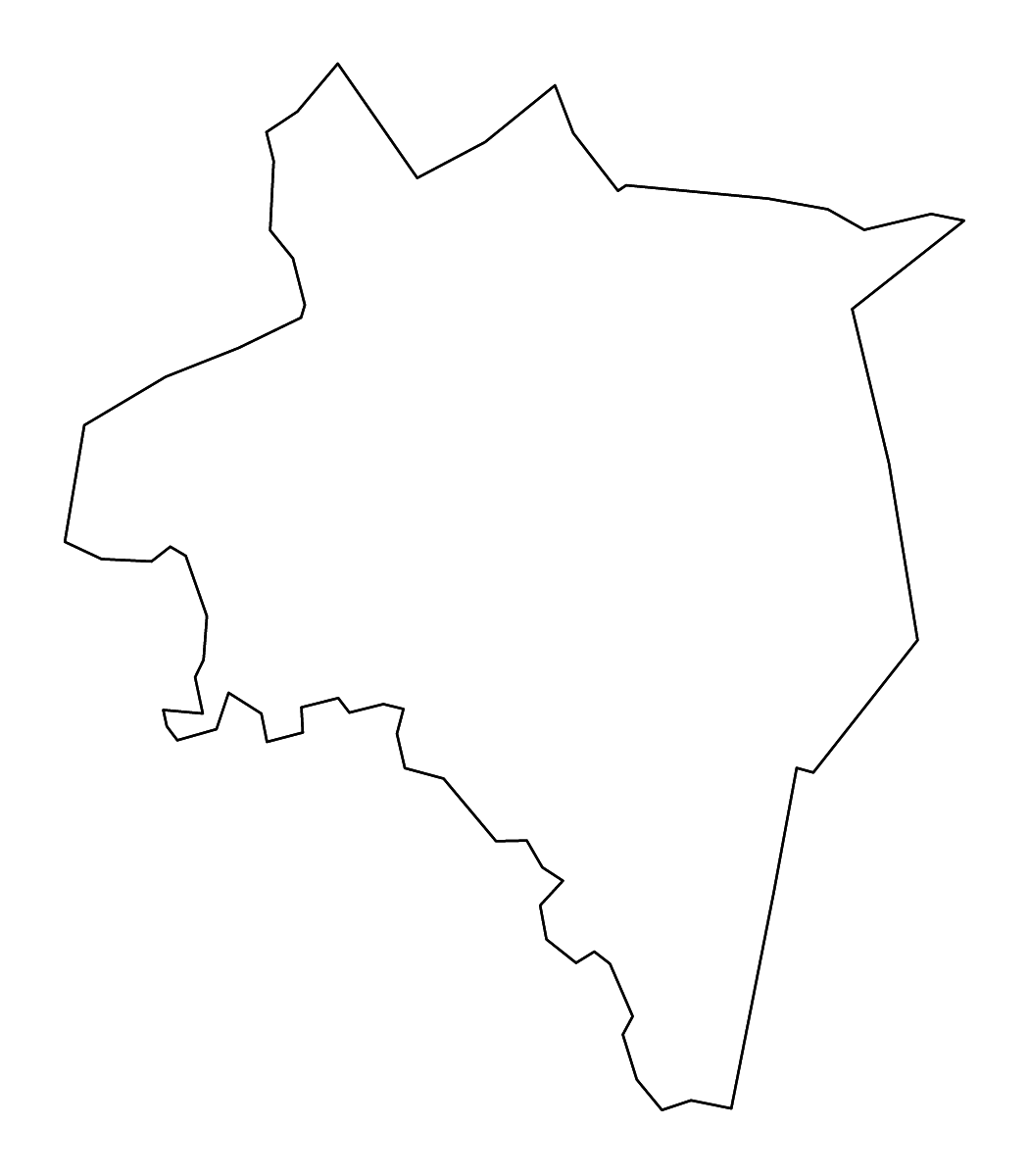Mapa de contorno de Kanawha, West Virginia con ríos.