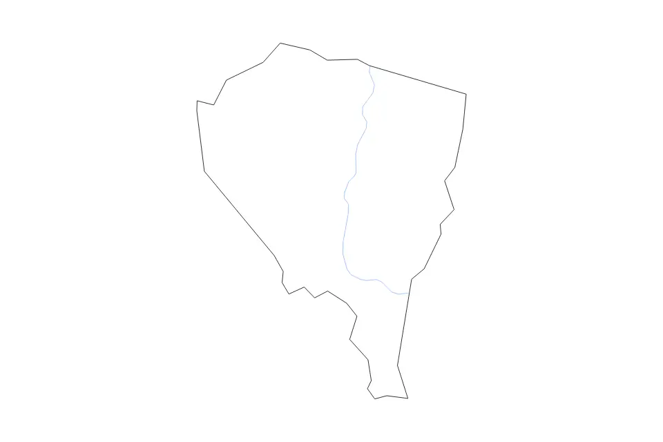 Mapa de Lewis, West Virginia de tipo contorno y ríos para América del Norte, con contorno y ríos con límites limpios.