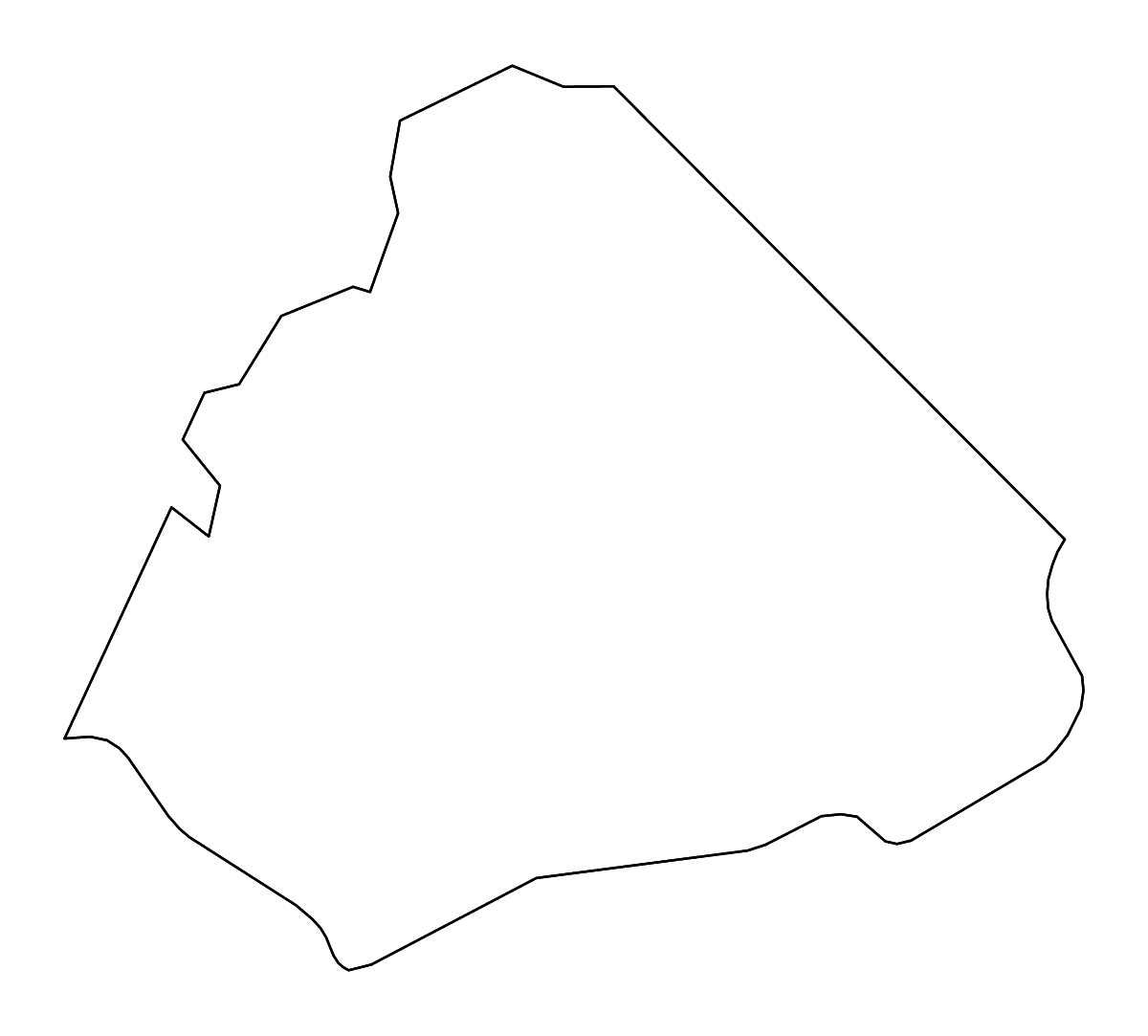 Mapa de contorno de Mercer, West Virginia con ríos.
