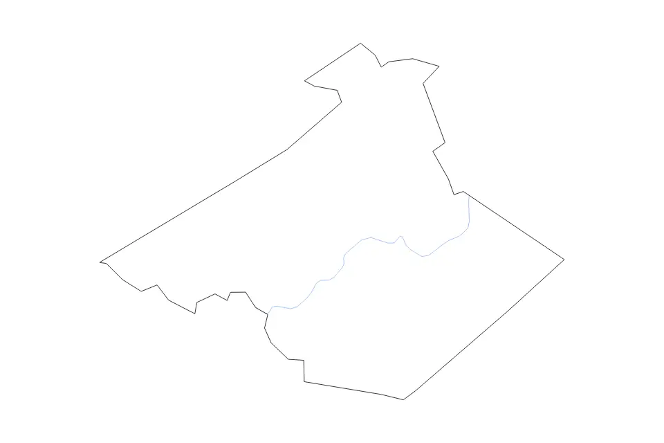 Outline map of Nicholas County, West Virginia with subdivision borders and rivers.