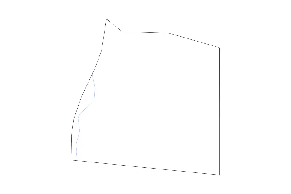 Mapa de Ohio, West Virginia de tipo contorno y ríos para América del Norte, con contorno y ríos con límites limpios.