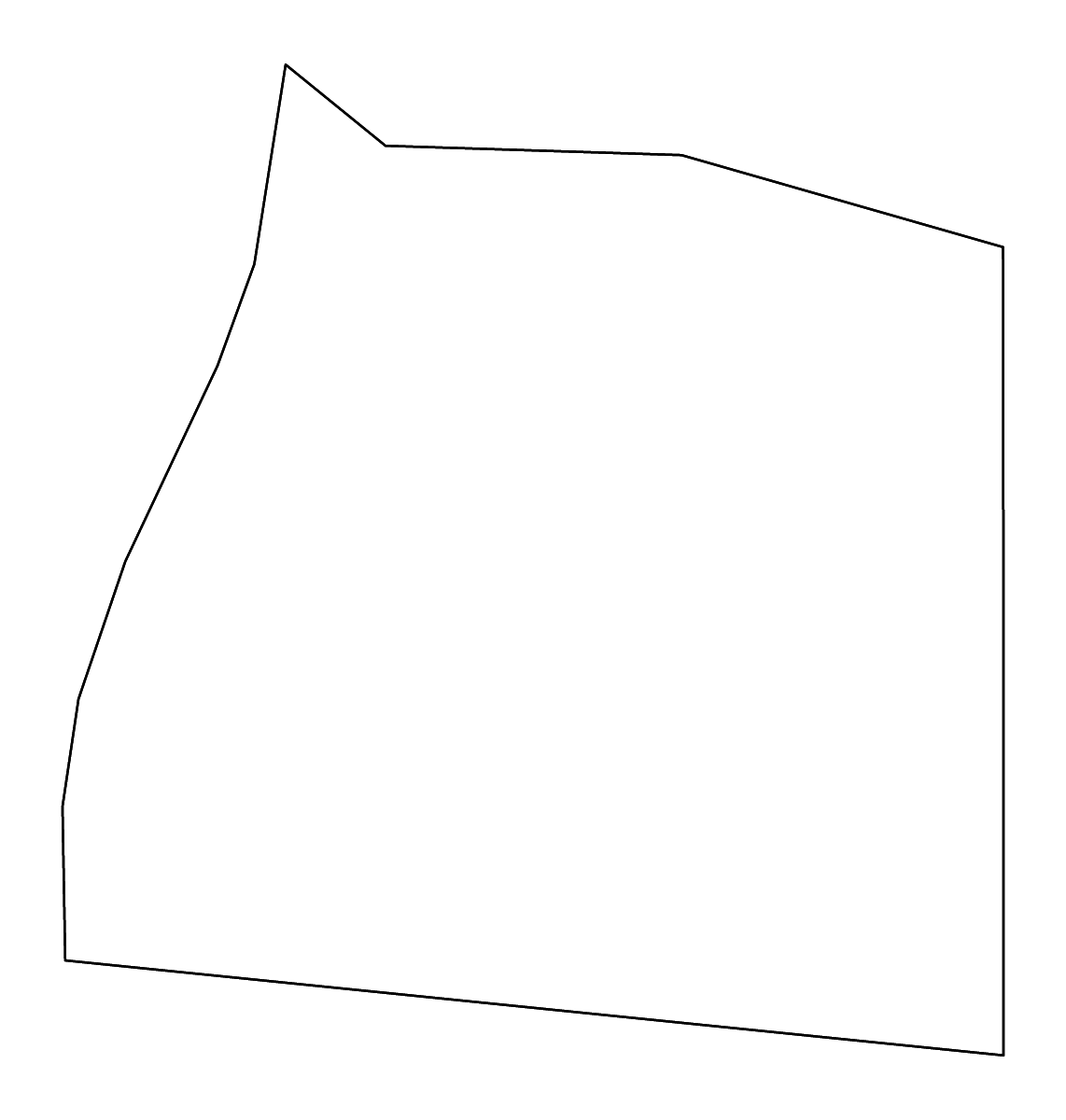 Mapa de contorno de Ohio, West Virginia con ríos.