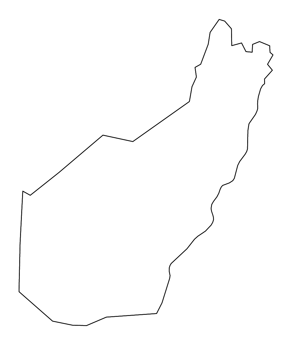 Mapa de contorno de Pocahontas, West Virginia con ríos.