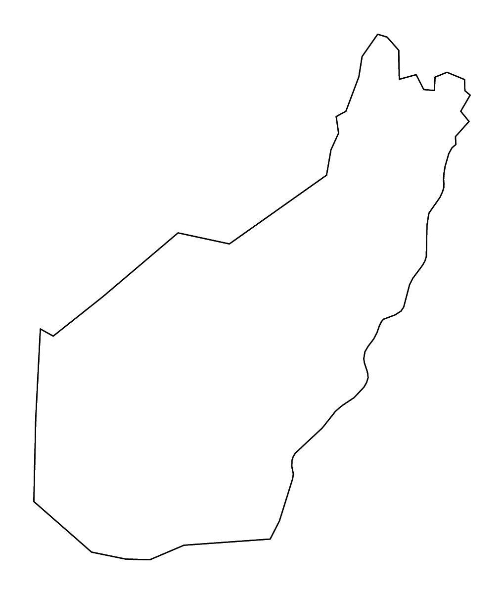 Mapa de contorno de Pocahontas, West Virginia con ríos.