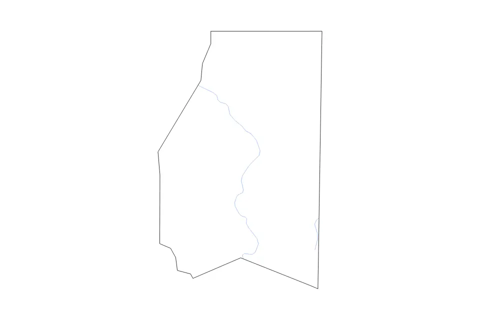 Mapa de Preston, West Virginia de tipo contorno y ríos para América del Norte, con contorno y ríos con límites limpios.