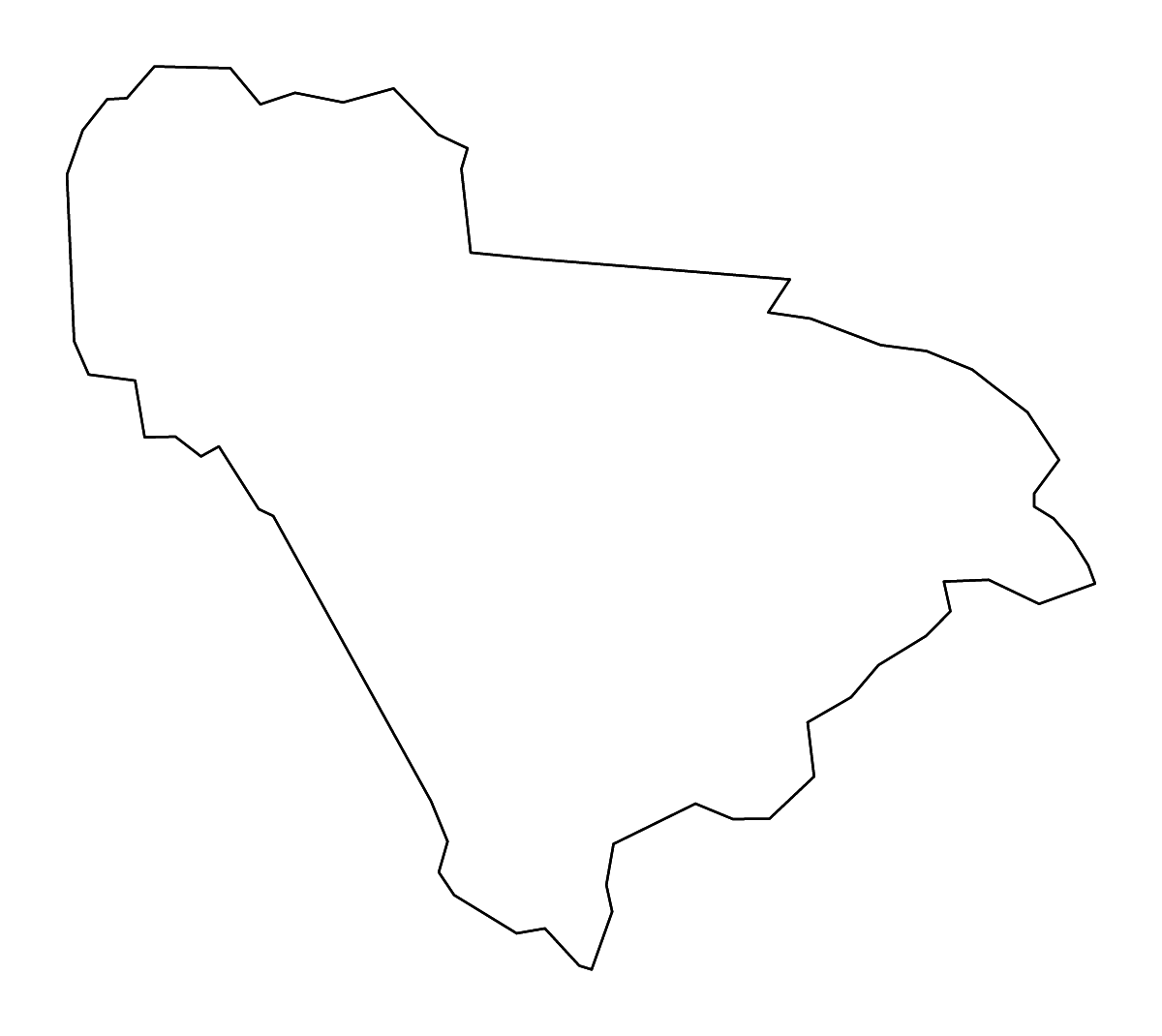 Carte de contour de Raleigh, West Virginia avec rivières.