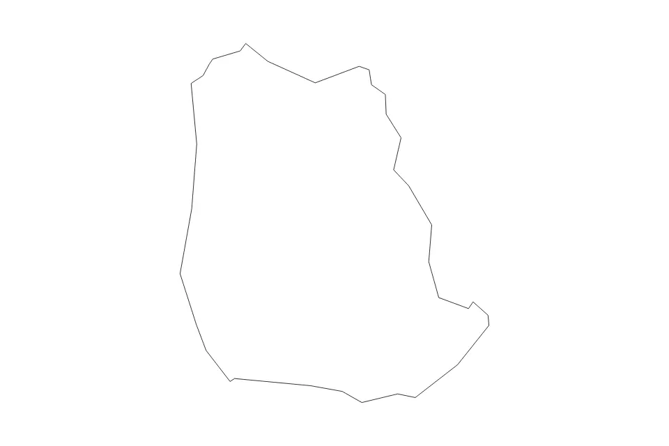 Outline map of Roane County, West Virginia with subdivision borders.