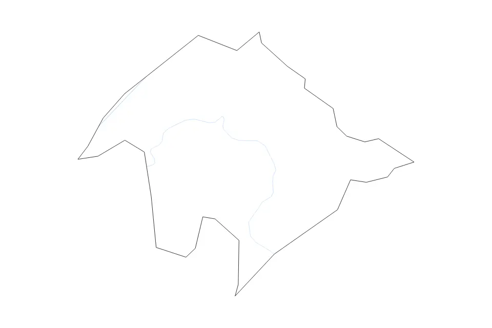 Carte de Tyler, West Virginia de type contour et rivières pour Amérique du Nord, montrant contour et rivières avec des limites nettes.