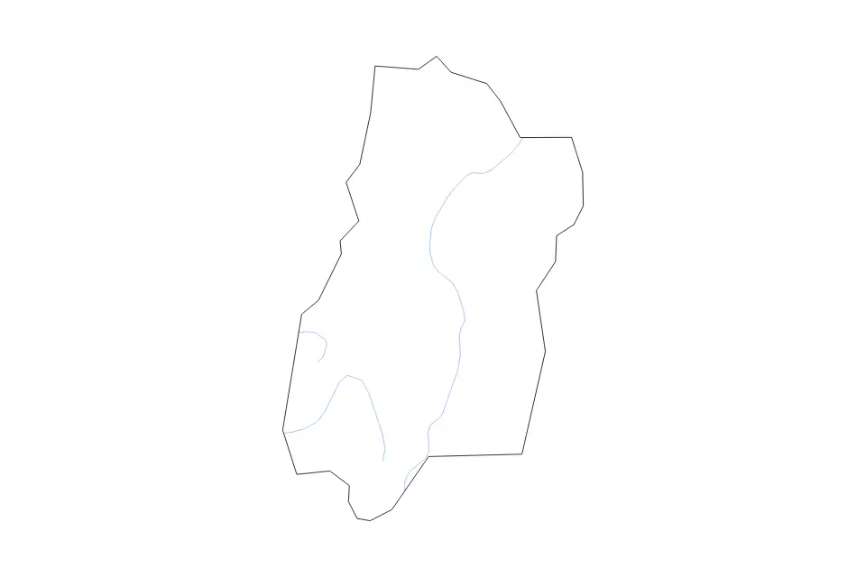 Carte de Upshur, West Virginia de type contour et rivières pour Amérique du Nord, montrant contour et rivières avec des limites nettes.