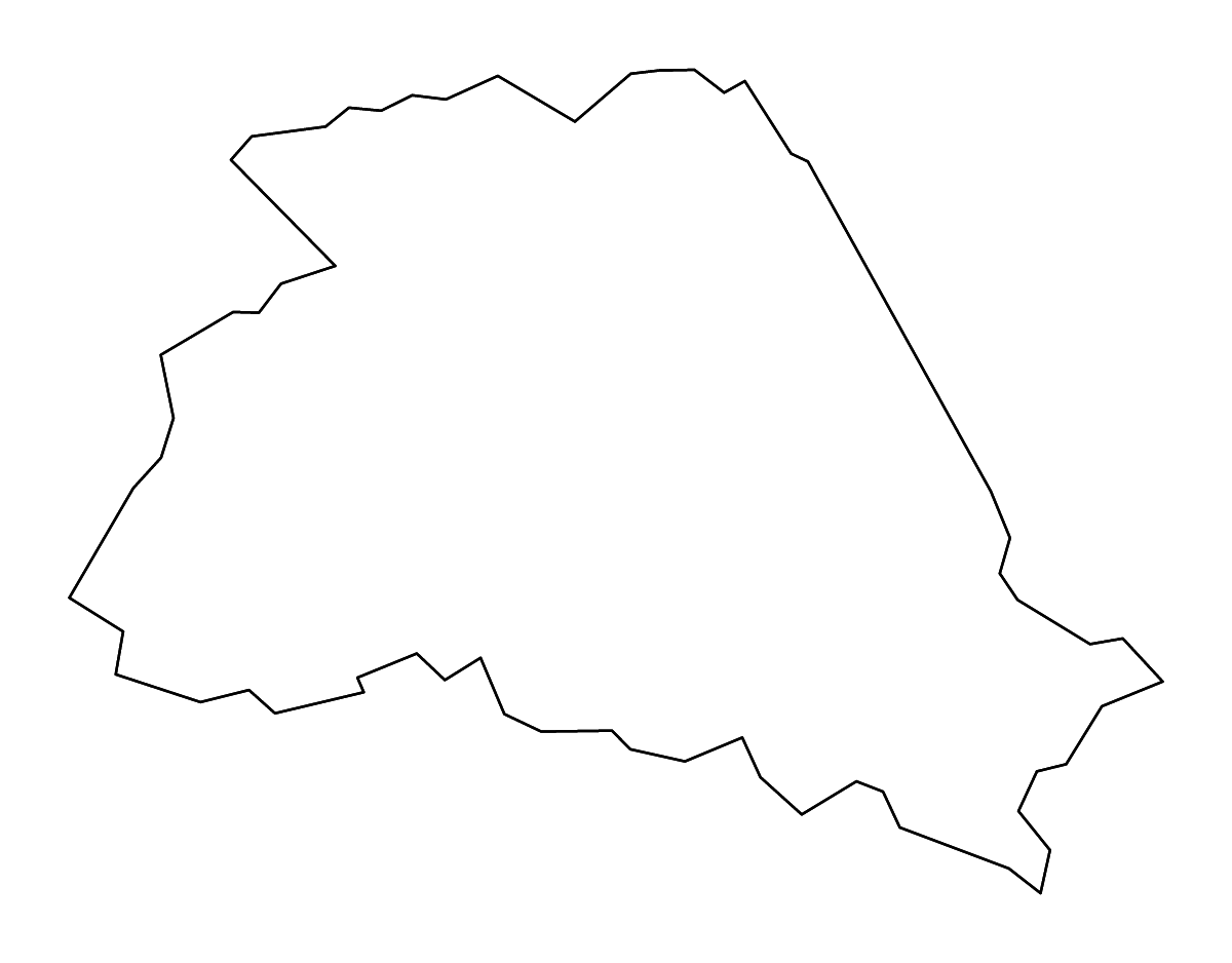 Mapa de contorno de Wyoming, West Virginia con ríos.