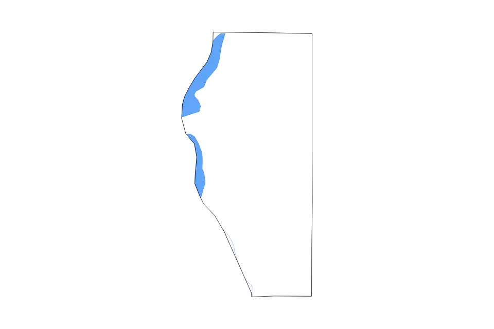 Mapa de Adams, Wisconsin de tipo contorno, lagos y ríos para América del Norte, con contorno, lagos y ríos con elementos de agua como Petenwell Lake y Castle Rock Lake.
