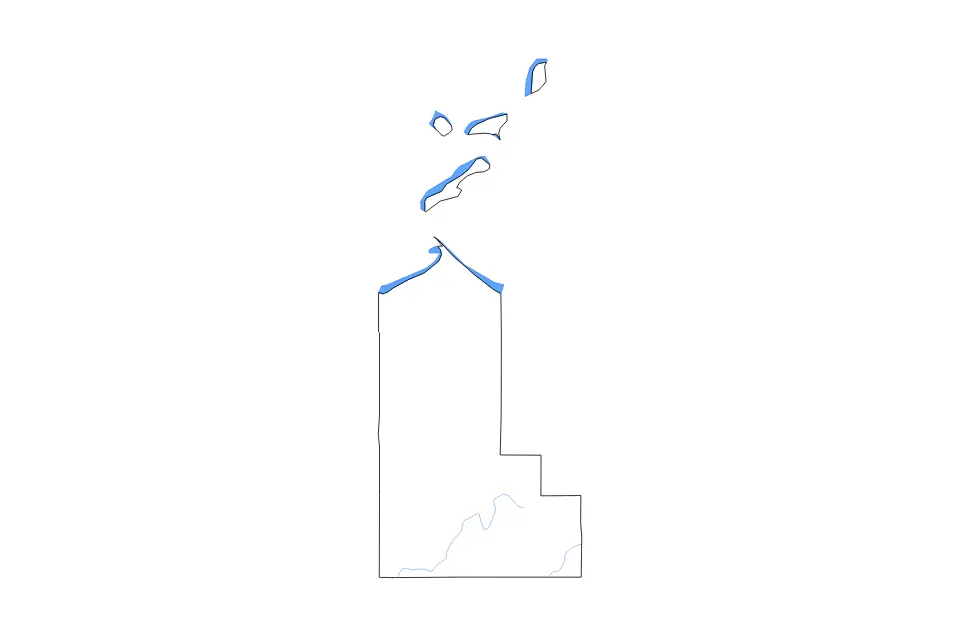 Mapa de Ashland, Wisconsin de tipo contorno, lagos y ríos para América del Norte, con contorno, lagos y ríos con elementos de agua como Lake Superior.