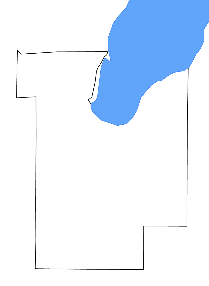 Mapa de contorno de Brown, Wisconsin con lagos y ríos.