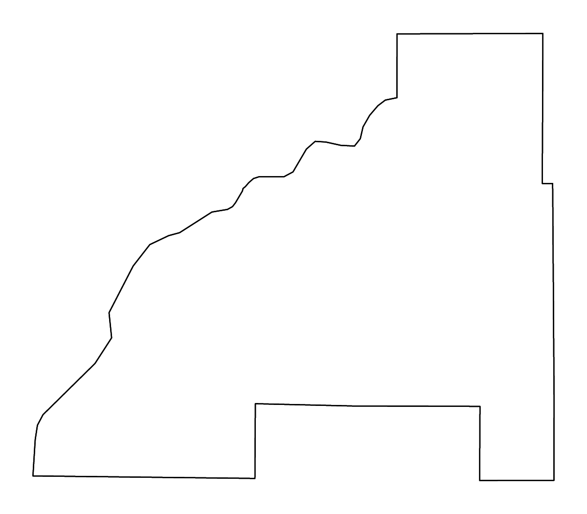 Mapa de contorno de Burnett, Wisconsin con ríos.