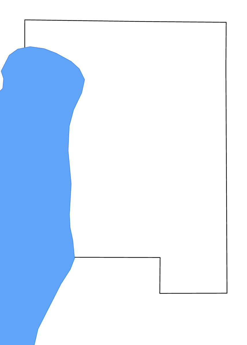 Mapa de contorno de Calumet, Wisconsin con lagos.
