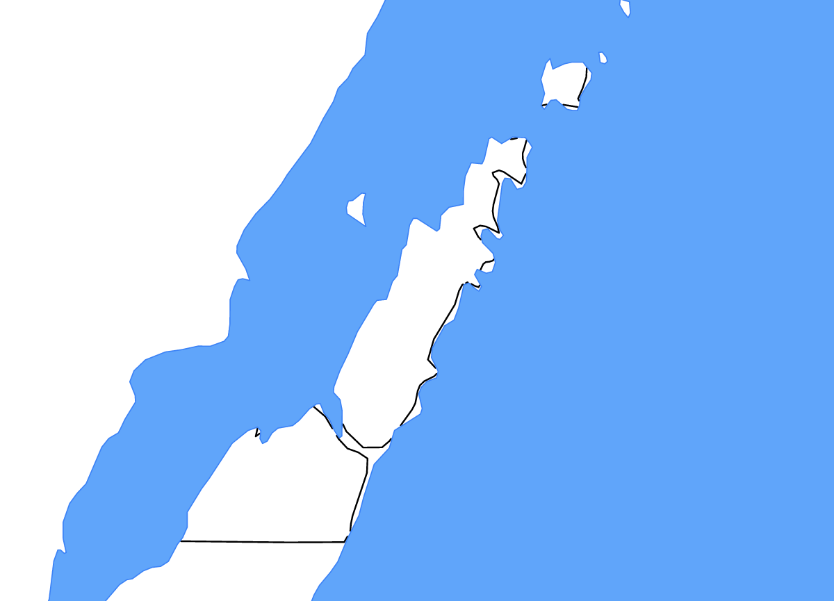 Carte de contour de Door, Wisconsin avec lacs.