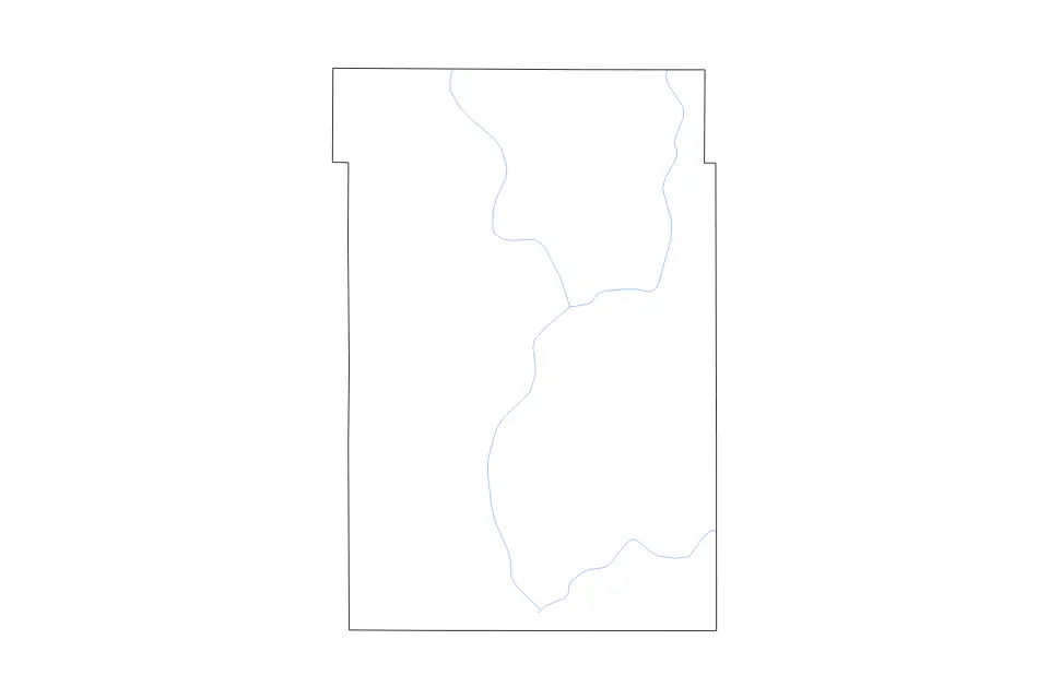 Carte de Dunn, Wisconsin de type contour et rivières pour Amérique du Nord, montrant contour et rivières avec des limites nettes.