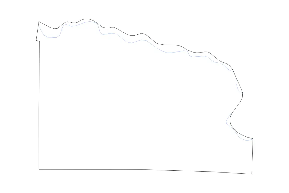 Outline map of Florence County, Wisconsin with subdivision borders and rivers.