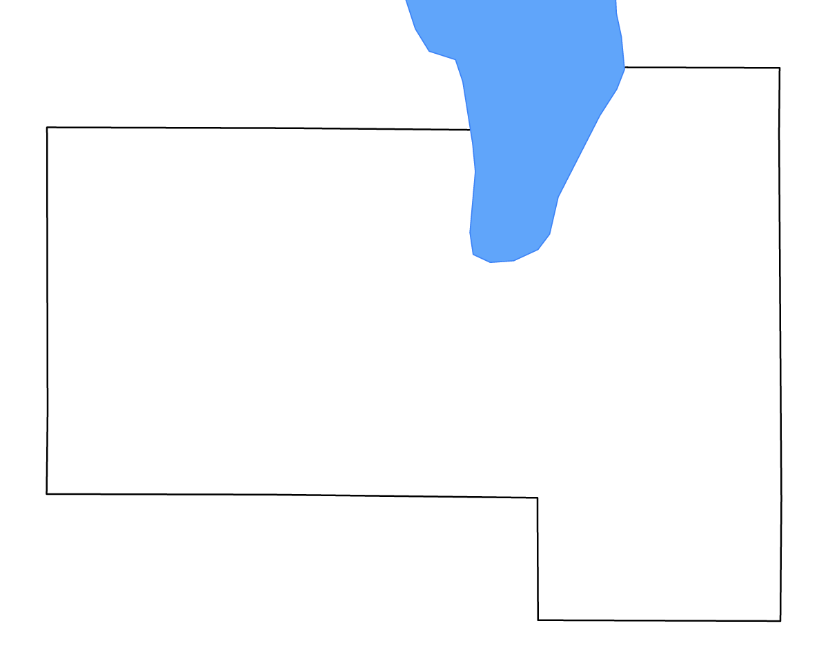 Mapa de contorno de Fond du Lac, Wisconsin con lagos y ríos.