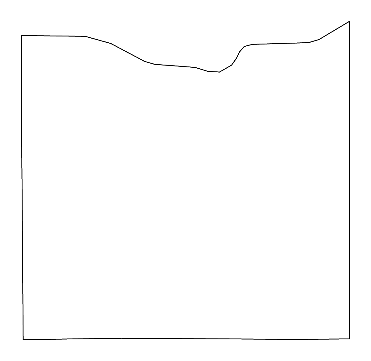 Mapa de contorno de Iowa, Wisconsin con ríos.