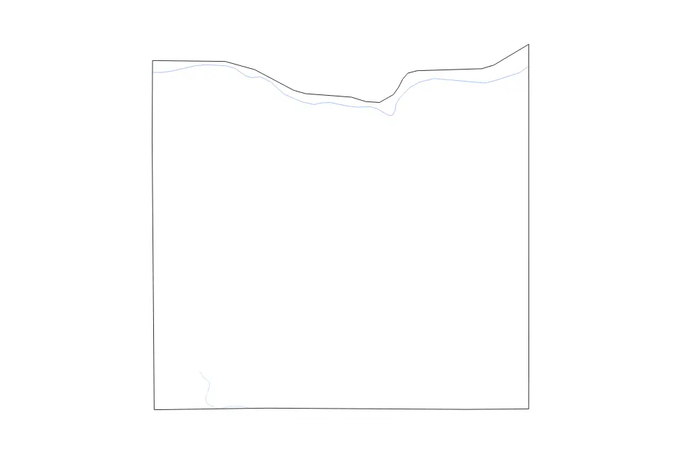 Carte de Iowa, Wisconsin de type contour et rivières pour Amérique du Nord, montrant contour et rivières avec des limites nettes.