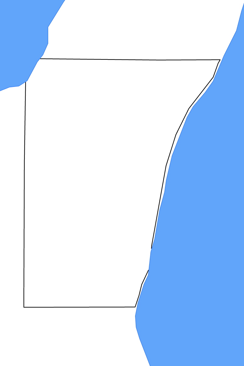 Mapa de contorno de Kewaunee, Wisconsin con lagos.