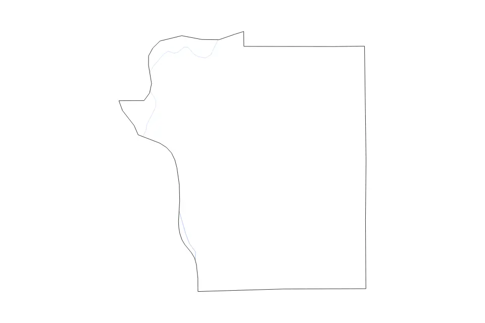 Mapa de La Crosse, Wisconsin de tipo contorno y ríos para América del Norte, con contorno y ríos con límites limpios.