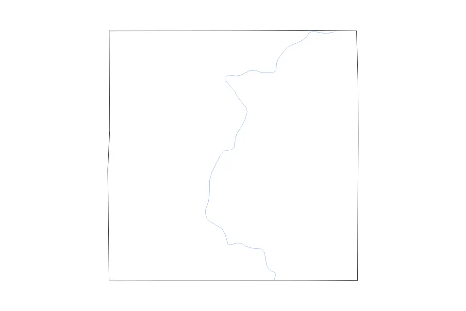 Mapa de Lincoln, Wisconsin de tipo contorno y ríos para América del Norte, con contorno y ríos con límites limpios.
