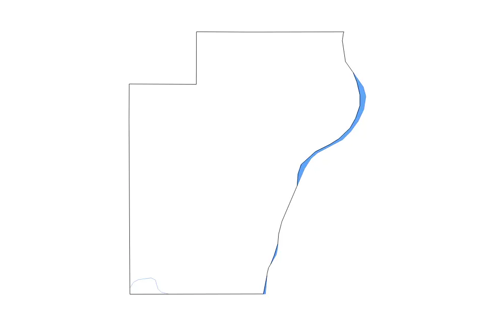 Outline map of Manitowoc County, Wisconsin with subdivision borders and major lakes and rivers.