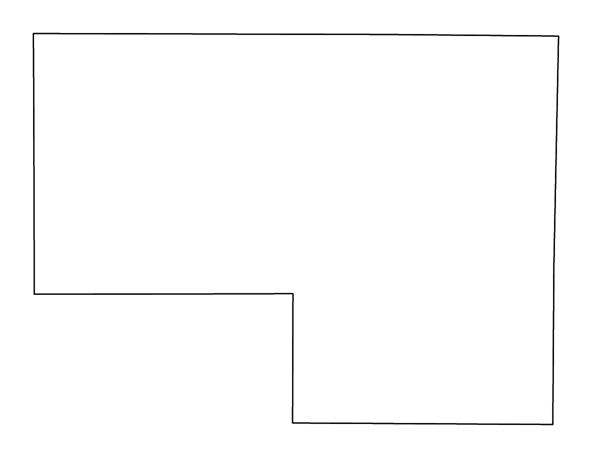 Outline map of Menominee County, Wisconsin with rivers.