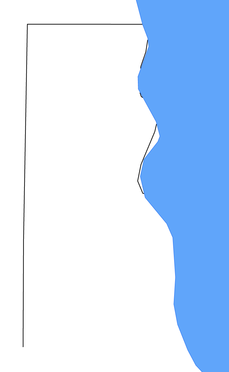 Mapa de contorno de Milwaukee, Wisconsin con lagos.