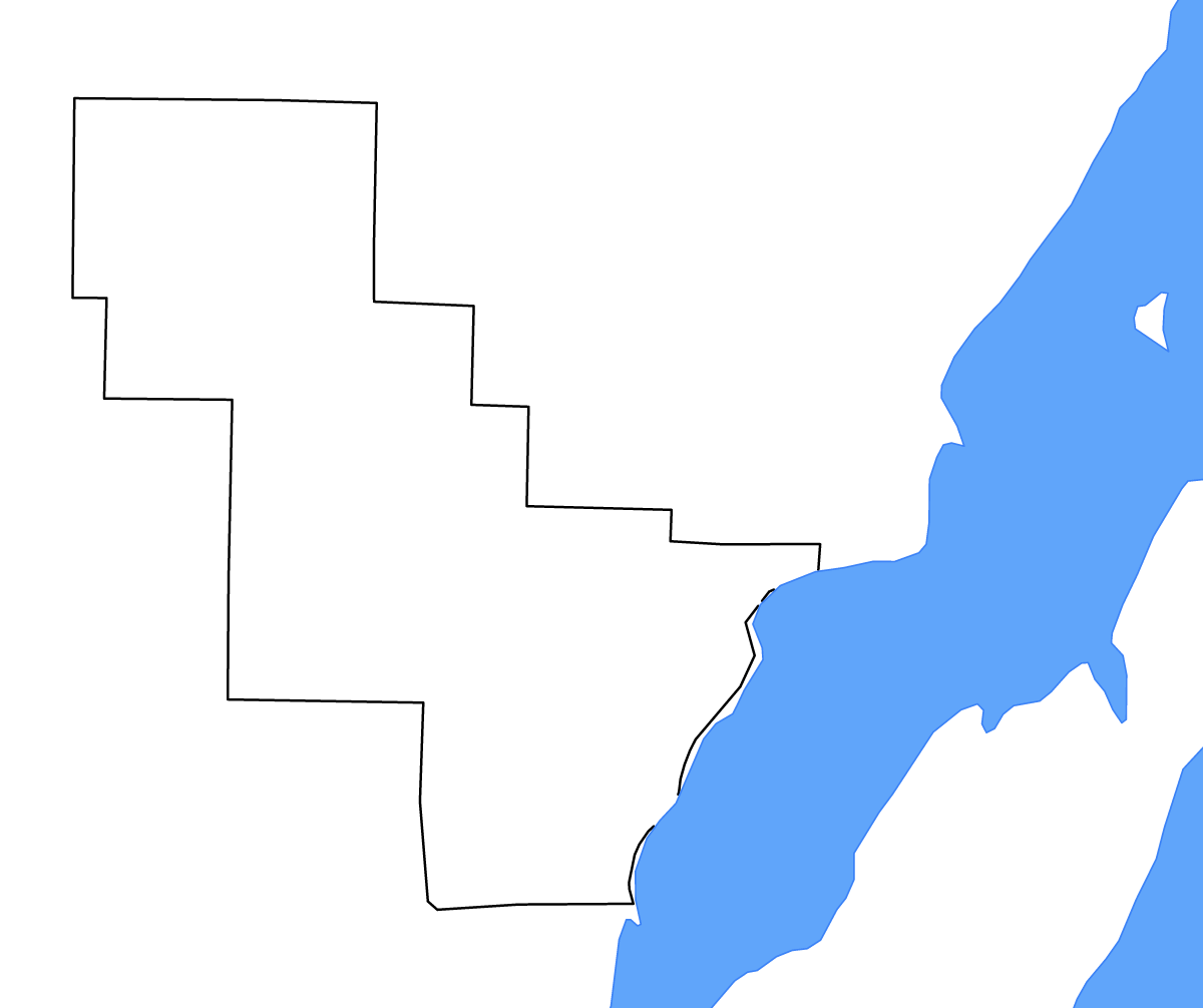 Carte de contour de Oconto, Wisconsin avec lacs.