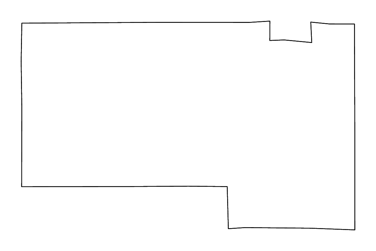 Outline map of Oneida County, Wisconsin with rivers.