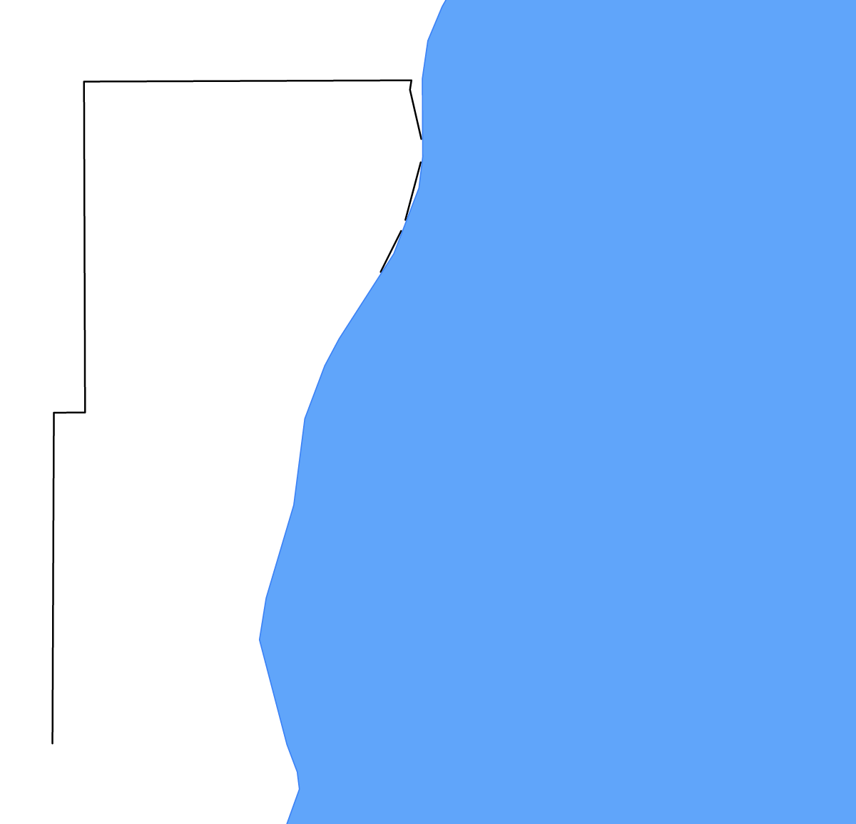Carte de contour de Ozaukee, Wisconsin avec lacs.