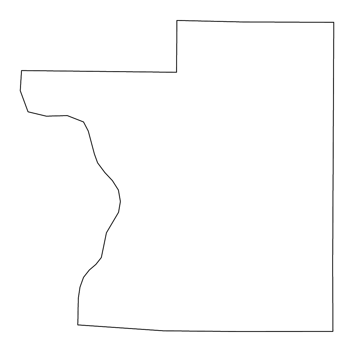 Mapa de contorno de Polk, Wisconsin con ríos.
