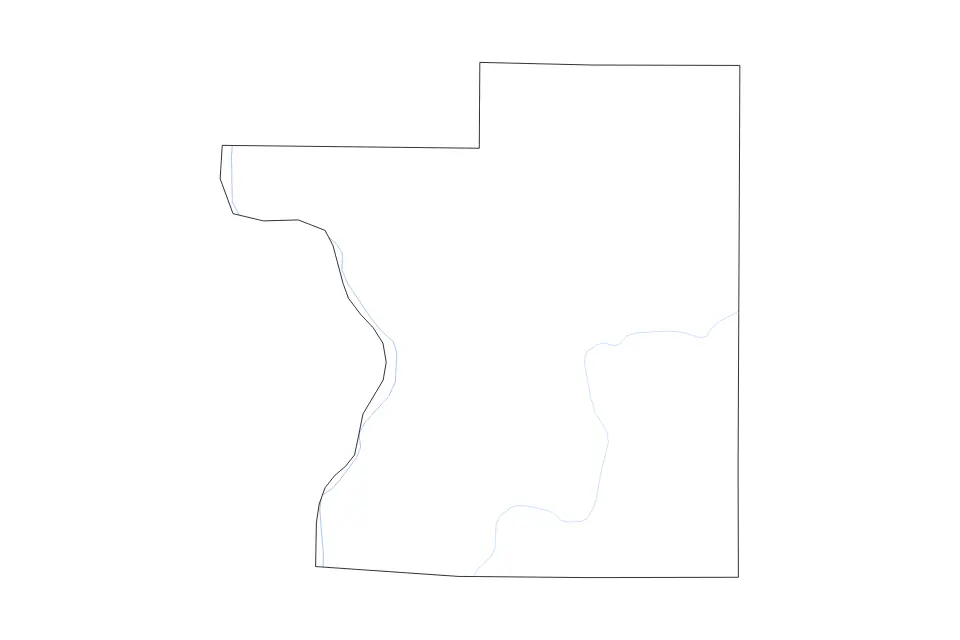 Mapa de Polk, Wisconsin de tipo contorno y ríos para América del Norte, con contorno y ríos con límites limpios.