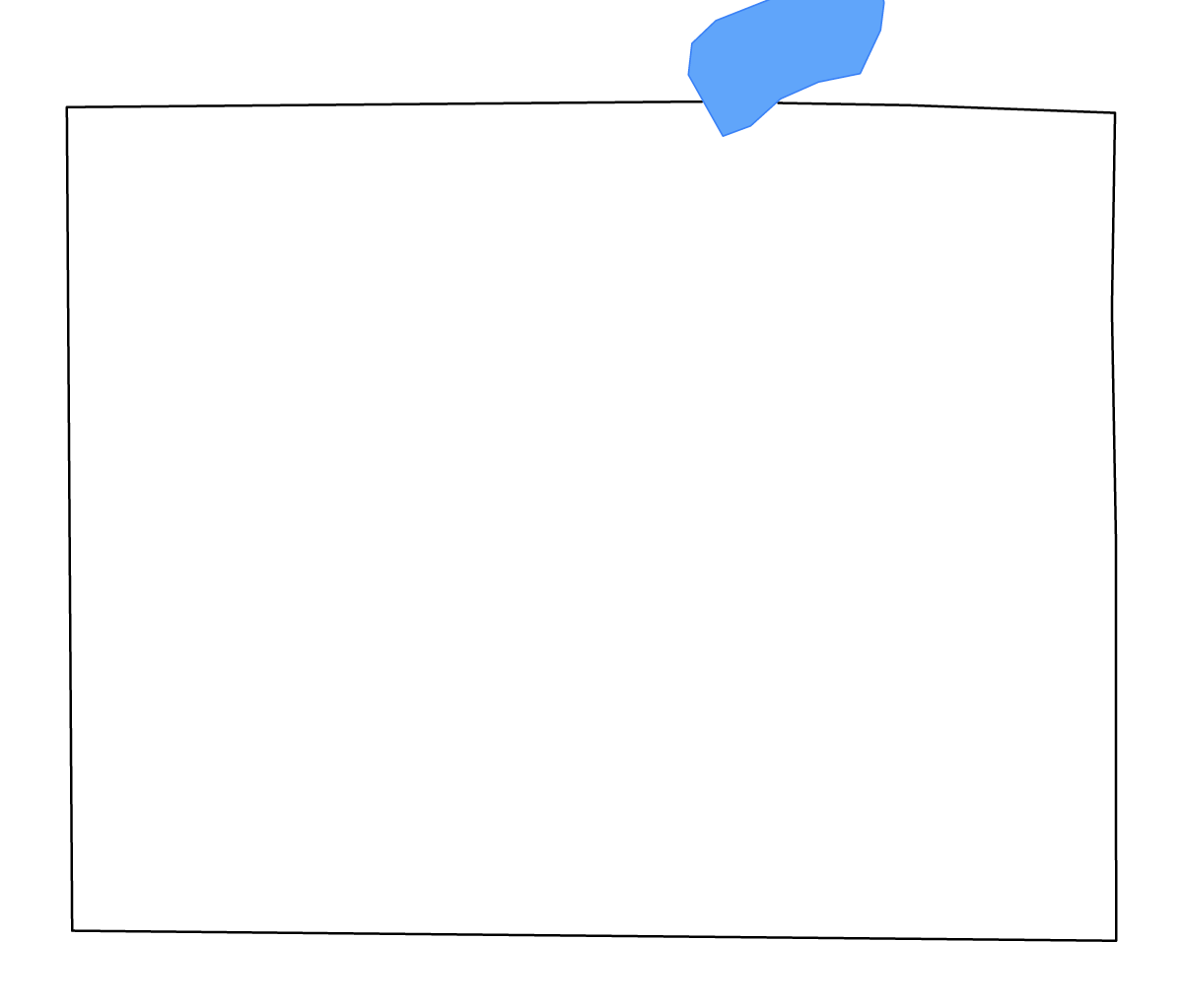 Outline map of Rock County, Wisconsin with lakes and rivers.