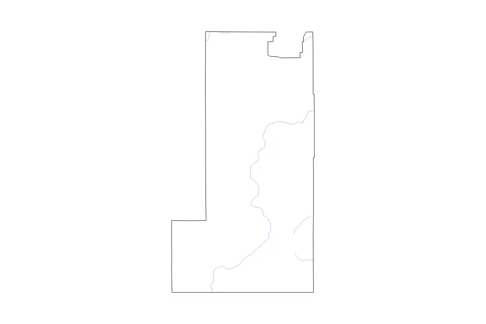 Mapa de Albany, Wyoming de tipo contorno y ríos para América del Norte, con contorno y ríos con límites limpios.