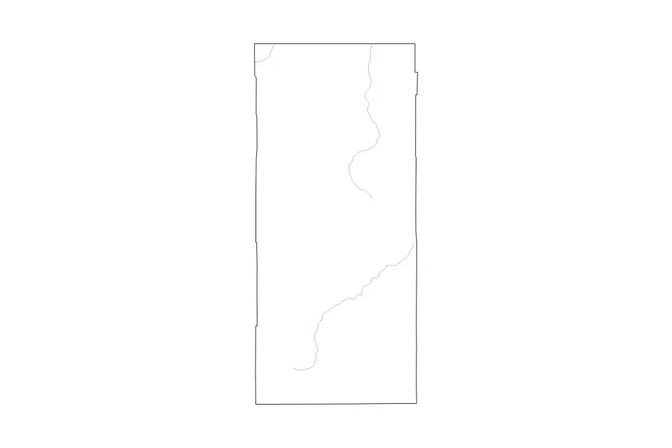 Mapa de Campbell, Wyoming de tipo contorno y ríos para América del Norte, con contorno y ríos con límites limpios.