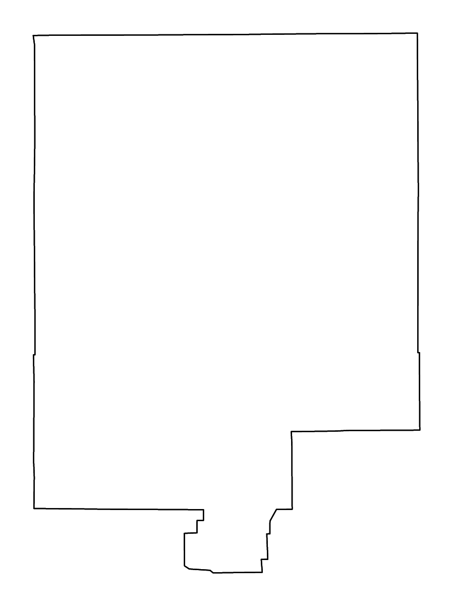 Mapa de contorno de Converse, Wyoming con ríos.