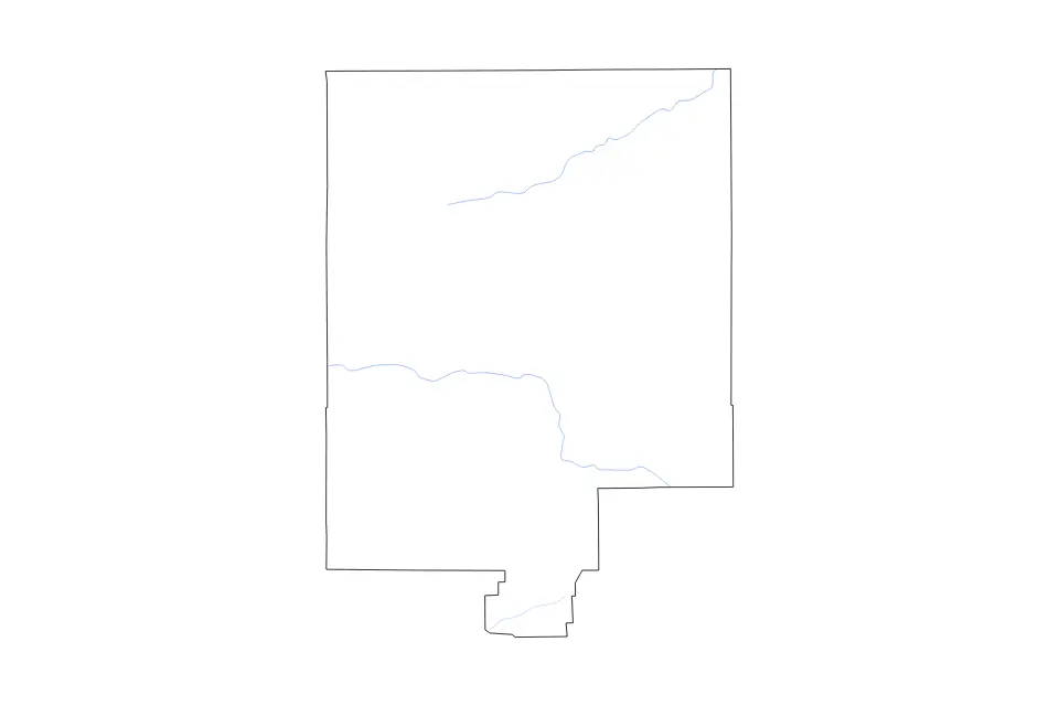 Carte de Converse, Wyoming de type contour et rivières pour Amérique du Nord, montrant contour et rivières avec des limites nettes.