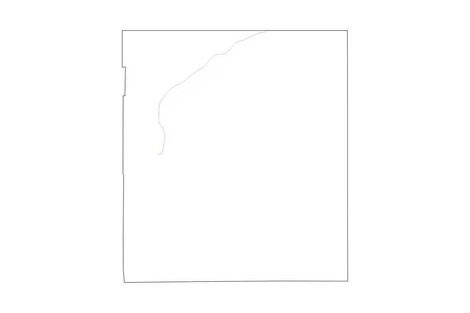 Carte de Crook, Wyoming de type contour et rivières pour Amérique du Nord, montrant contour et rivières avec des limites nettes.