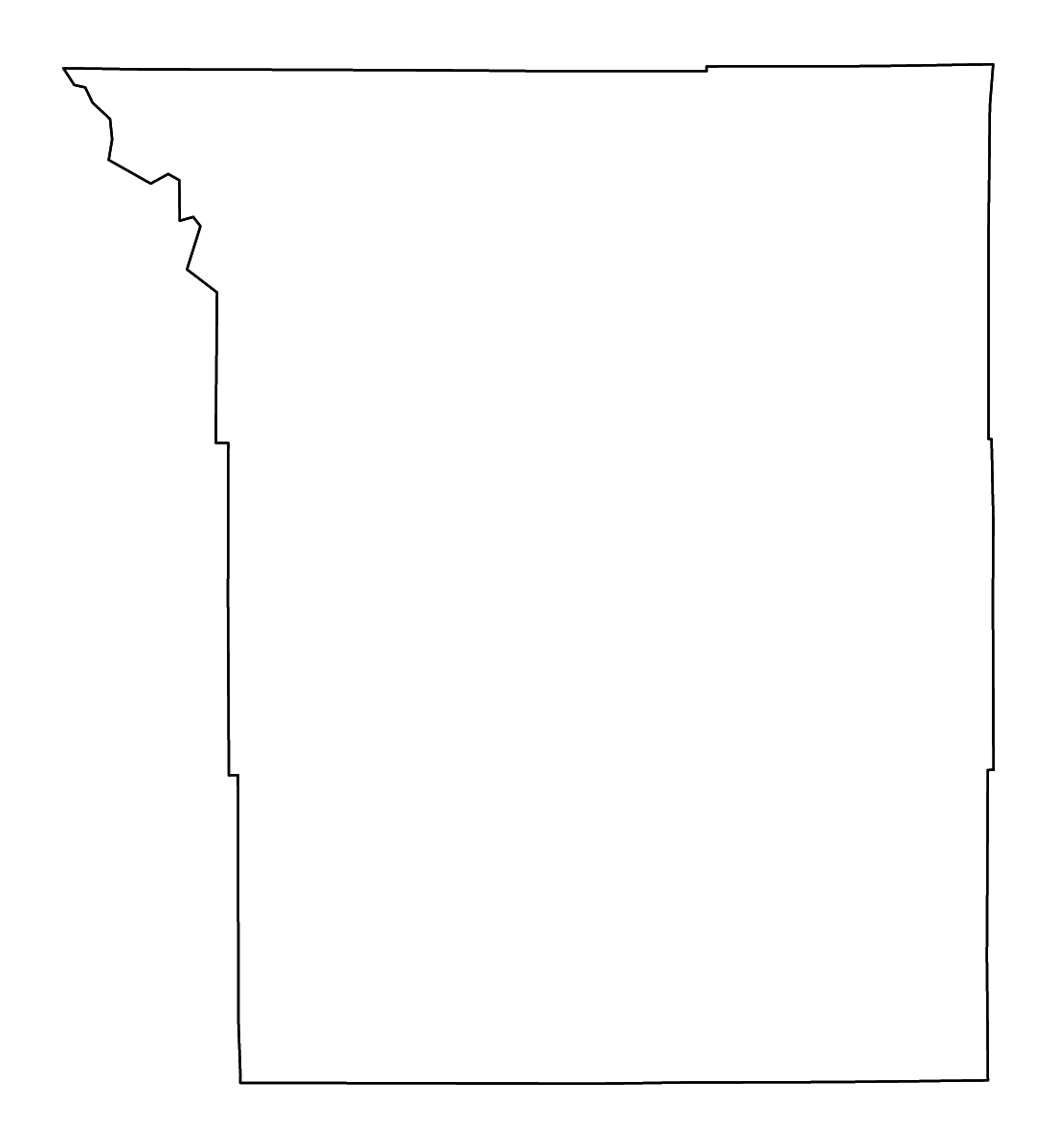 Mapa de contorno de Johnson, Wyoming con ríos.