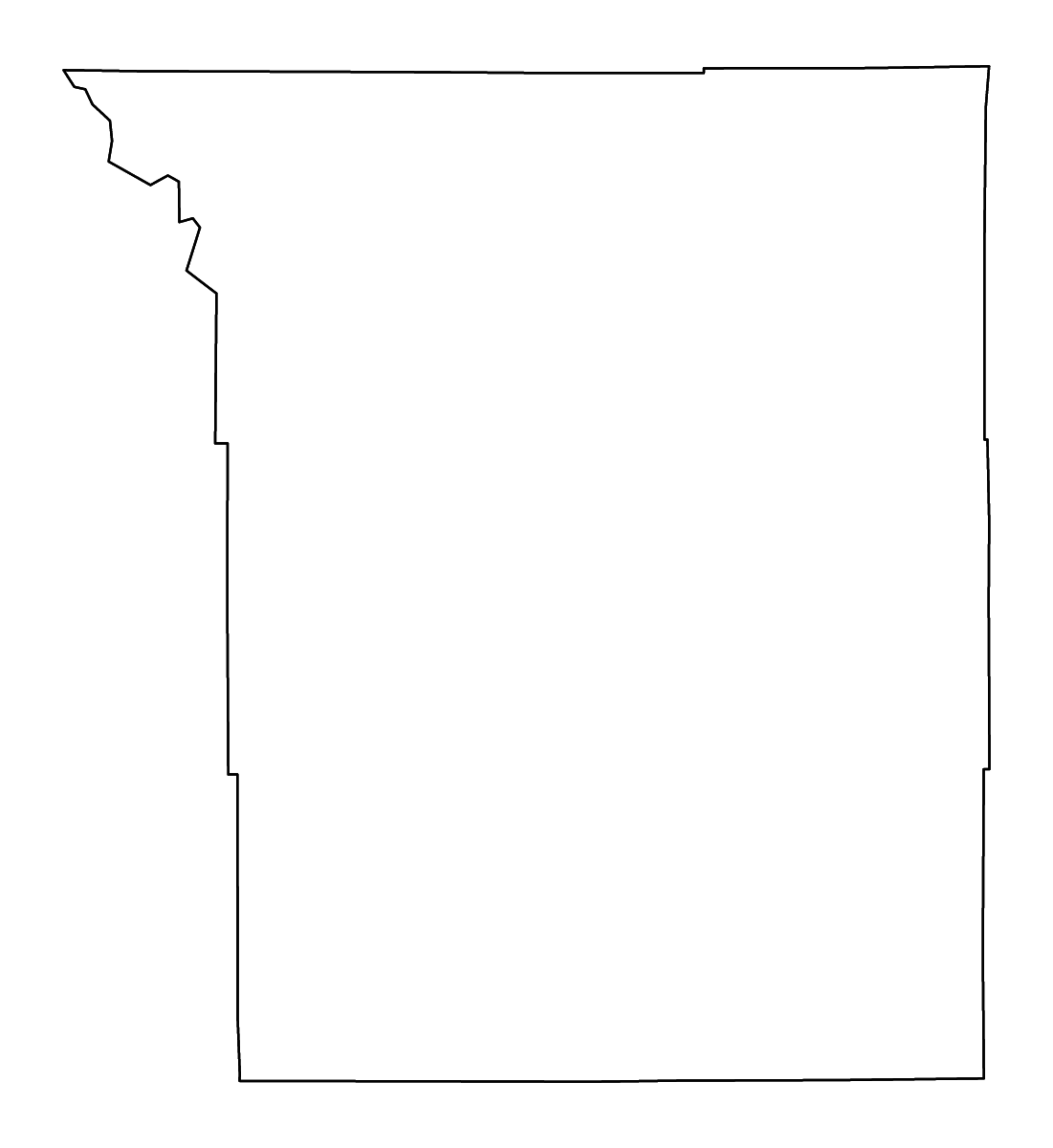 Carte de contour de Johnson, Wyoming avec rivières.