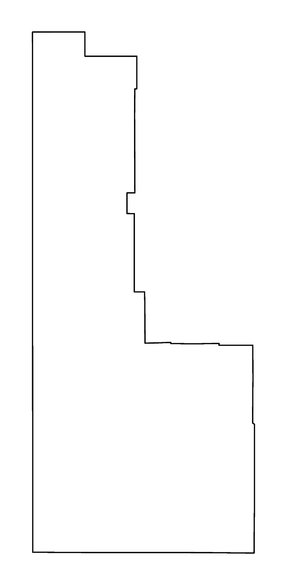 Mapa de contorno de Lincoln, Wyoming con ríos.
