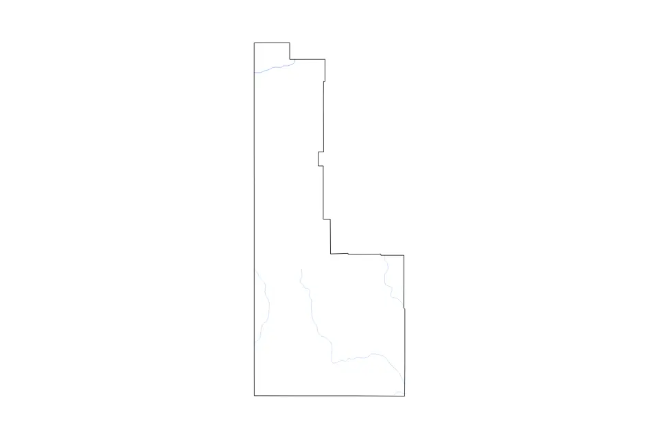 Carte de Lincoln, Wyoming de type contour et rivières pour Amérique du Nord, montrant contour et rivières avec des limites nettes.