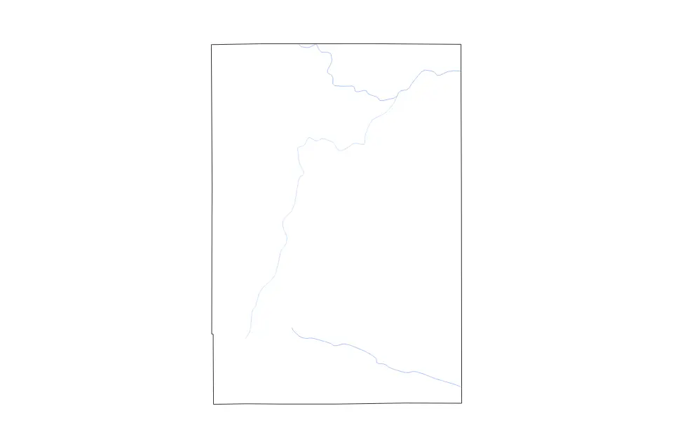 Mapa de Niobrara, Wyoming de tipo contorno y ríos para América del Norte, con contorno y ríos con límites limpios.