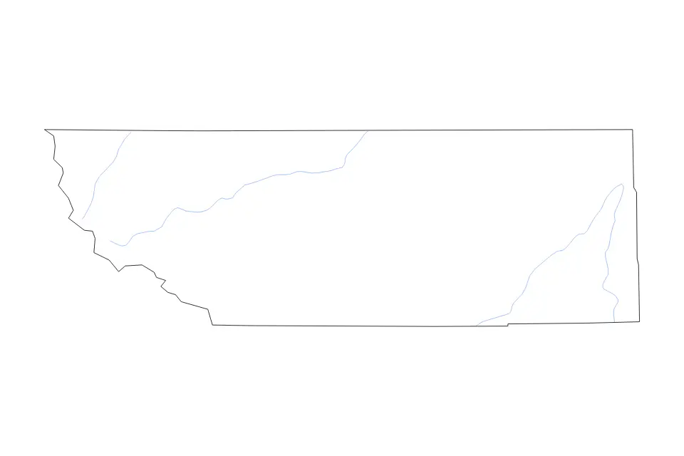 Carte de Sheridan, Wyoming de type contour et rivières pour Amérique du Nord, montrant contour et rivières avec des limites nettes.