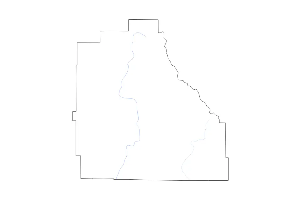 Carte de Sublette, Wyoming de type contour et rivières pour Amérique du Nord, montrant contour et rivières avec des limites nettes.