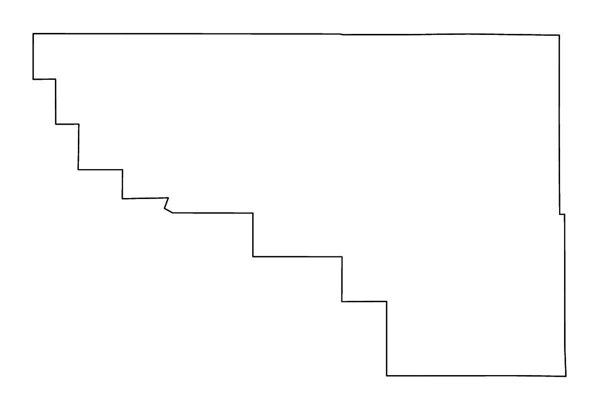 Mapa de contorno de Washakie, Wyoming con ríos.